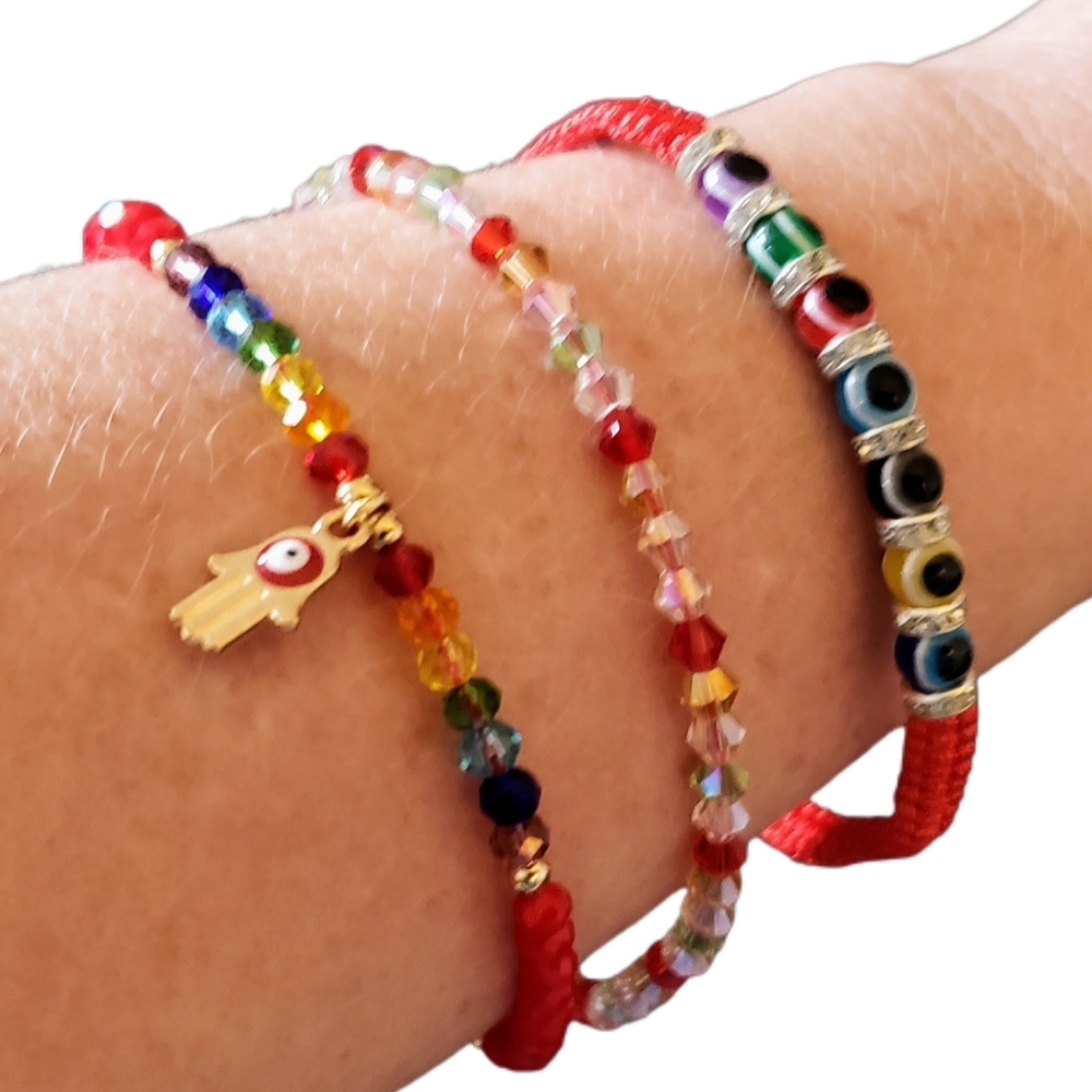 Red Slide Bracelet Set of 3